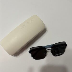 Anne Klein Black Sunglasses with Cream Case